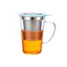 Buy cheap 350ml Glass Tea Mug With Infuser And Lid , 304 Stainless Steel Filter Borosilicate Glass Tea Cups from wholesalers