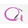 Buy cheap 12F 24F Core MPO To LC Fiber Cable , OM3 MPO MTP Fiber Optic Cable from wholesalers