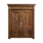 Antique Carving Solid Wood Entrance Doors 160cm Length Crackproof