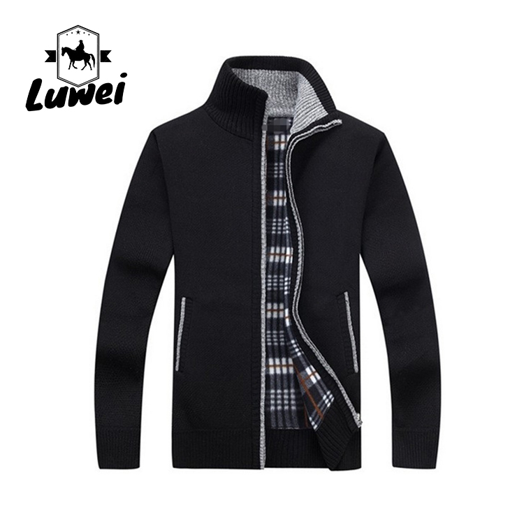 Winter Thick Warm Turtleneck Giacca Oversize Utility Elastic Men's Knitwear Cardigan Zipper Knitted Sweater Jackets