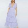 Buy cheap Fashion Custom Women Clothing Manufacturers Elegant Casual Deep V-Neck Short Sleeve Women Evening Mesh Dresses Maxi Party Dress from wholesalers
