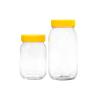 Buy cheap Round Clear Honey Jars Hexagon Glass Jar With Black Lids 500ml 1000ml from wholesalers