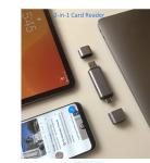 Portable TF Card Female 2 Slots USB3.0AM Adapter Hub