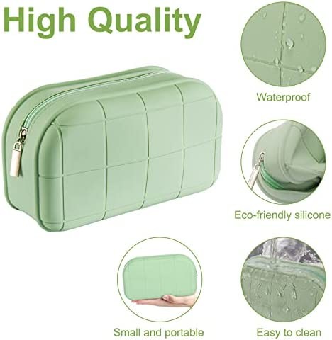 Durable Travel Silicone Cosmetic Bags Shockproof Lipstick Portable Versatile Zipper