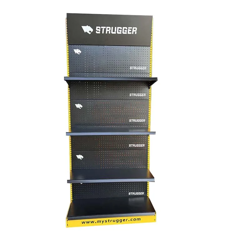 Shanghai Xingye Shelf Supplier Custom Logo Silver Gray Color Exhibition Shelf Display Racks Supermarket Shelves