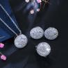 Buy cheap Charming 925 sterling silver white gold plated Cubic Zircon CZ Clear diamond Earrings Necklace Bridal Jewelry set from wholesalers