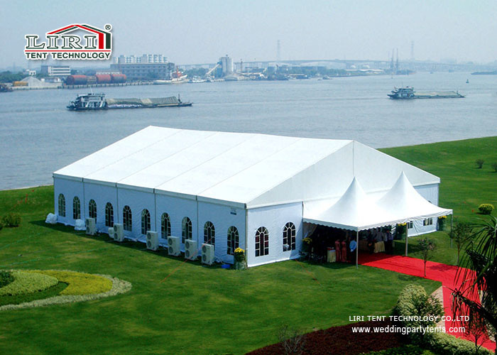 800 People Heavy Duty Big Aluminum Outdoor Event Tents Tent with White Roof Covers & Plain White Sidewalls
