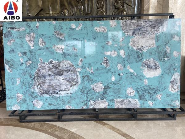 Buy cheap Marble Look Green Color Artificial Quartz Slabs 3200x1600mm High Density from wholesalers