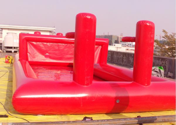 Buy cheap Airtight Red Tennis Court Shape Inflatable Sports Games With 4 Basket Hoops from wholesalers