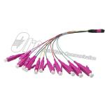 OM4 LC MPO Fanout Cable LSZH 3.0mm 12F ribbon fiber optic cable