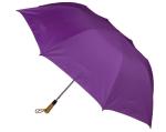 Purple Ladies Long Handle Golf Umbrella Wooden Handle Steel Frame 190T Pongee