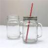 Buy cheap 16oz Glass Mason Jar With Handle and Metal Lid in Straws from wholesalers