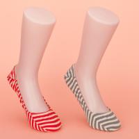 Buy cheap Grey / Red Stripes Non Slip Invisible Socks No Show Liner Socks With Good product