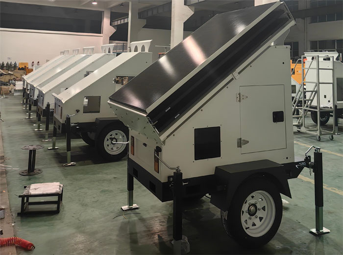 24 Hours Monitoring Mobile Surveillance Trailer For Hotel Outdoor Parking