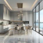 Modern Light Luxury Custom Kitchen Cabinet With Stainless Steel Stove Integratio