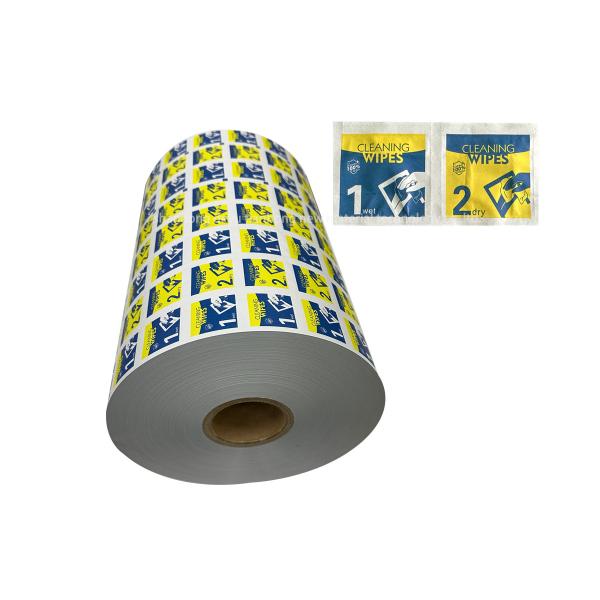 Buy cheap Wet Aluminum Film Roll for Glasses Cleaning Flexographic Printed Alcohol Prep Pad Paper from wholesalers