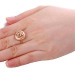 18K Rose Gold Daimonds Fastener Shape Wedding Ring for Women Gift (GDR006)