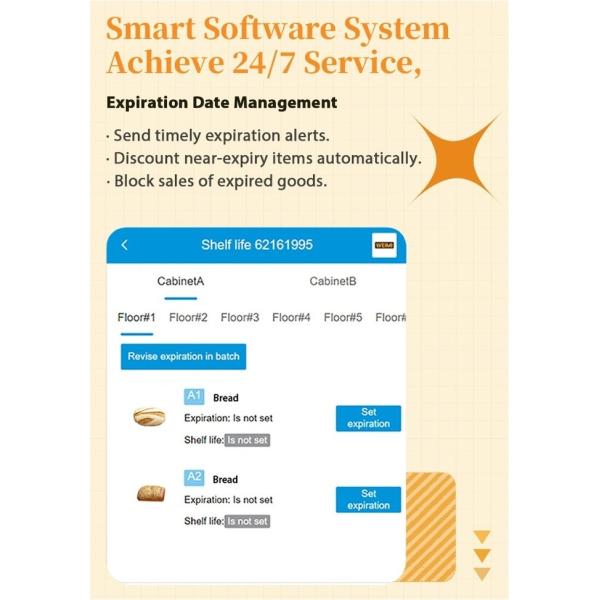 Outdoor Bakery Vending Machine With Angled Touchscreen Display clear visibility easy operation