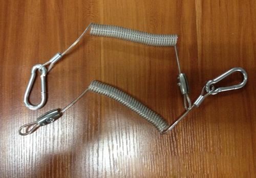 Fishing safety line boating lanyard steel cable security wire lanyard with