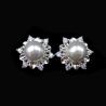 Buy cheap Flower Shape Inset Fres Freshwater Pearl Drop Earrings For Engagement from wholesalers