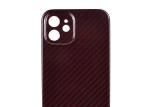 Lightweight Glossy Surface Aramid Fiber Phone Case Red For iPhone 12