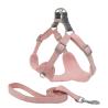 Buy cheap Suede Fabric Reflective Chest Dog Collar Leash Harness Set Easy Walk Dog Harness from wholesalers
