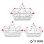 25L Capacity Chrome Shopping Basket , Supermarket Carry Basket ISO Certificates