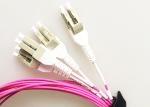 Violet Color OM4 Patch Cord , MTP / MPO To LC 40G Fiber Optic Patch Cable