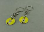 Suppermarket Shopping Trolley Coin With Keyring / Customized Logo