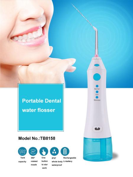 Professional Dental Oral Irrigator , Rechargeable Water Jet Flosser Teeth Pick