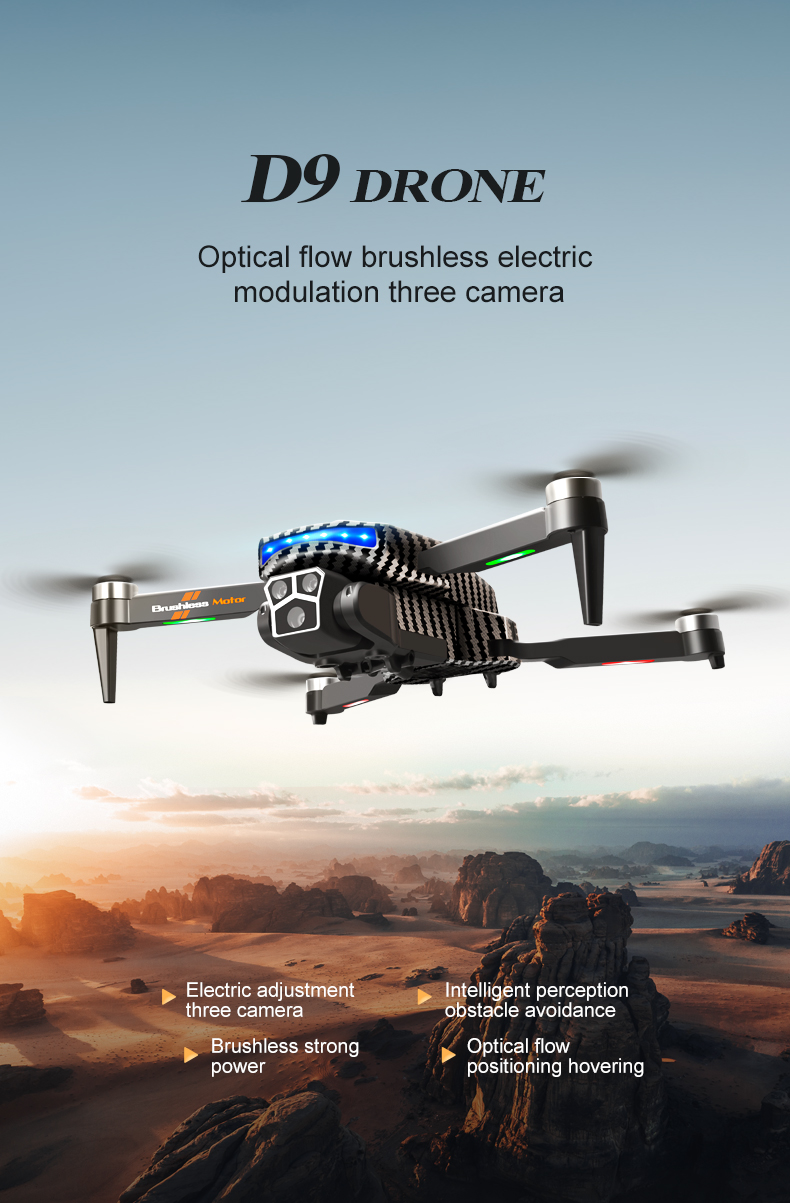12mins Flight Time Hand Control Carbon Fiber Black Drone with Optical Flow Altitude Hold and 4k 360 Degree Rolling Stunt