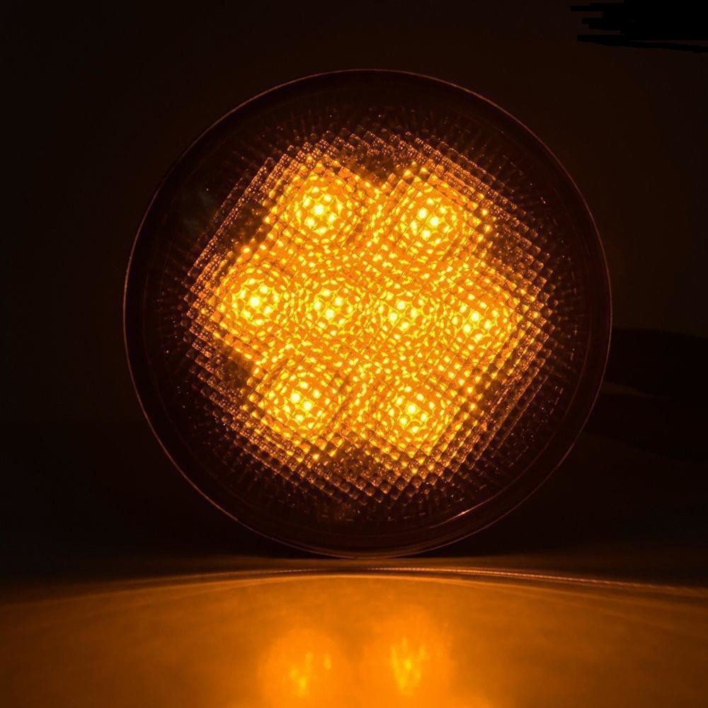 Waterproof Firebug Amber LED Turn Signal Light Smoke Lens Front Grill headlight for Jeep Wrangler JK
