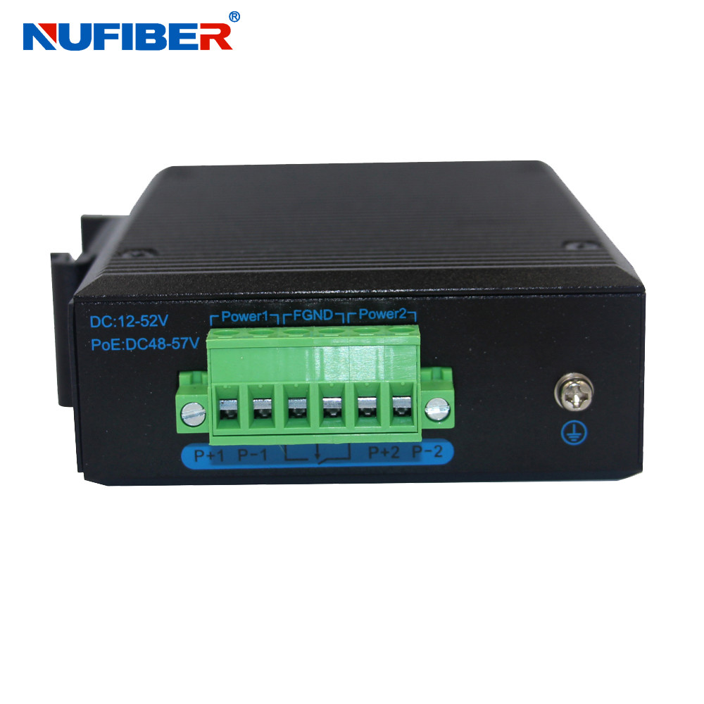 SFP to RJ45 Unmanaged Industrial Switch 48V POE Media Converter