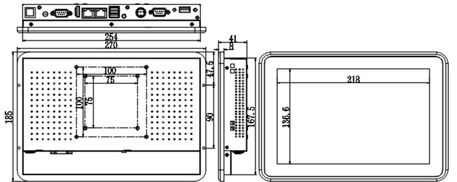 10.1 Inch Industrial Touch Panel PC Capacitive Screen J1900 3805U CPU 2LAN Thin Design