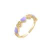 Buy cheap 18k Diamond Adjustable Finger Ring Gold Pink Enamel Heart Ring OEM from wholesalers