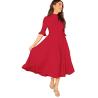 Buy cheap Clothing Ribbed Knit Bell Sleeve Fit And Flare Midi Dress from wholesalers