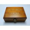 Buy cheap Custom Handmade Lacquered Wooden Box , Brown Color Hinged Lid Wooden Crate Boxes With Gold Logo from wholesalers