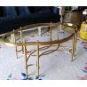 Buy cheap Contemporary Oval Shape Glass Top Stainless Steel Frame Coffee Table Vintage table from wholesalers