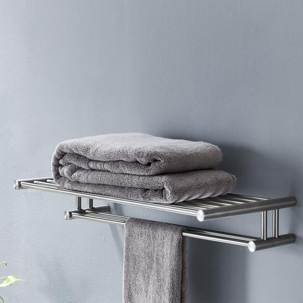 Buy cheap Stainless Steel 304 Towel Shelf Holder Wall Mount OEM Hotel Bathroom Towel Rack from wholesalers
