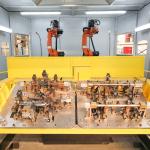 Robotic mig welding machine system for truck driving cab chassis manufacturing