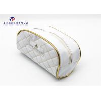 Buy cheap Elegant Patterns Leather Cosmetic Bag Rectangle With Round Corner White Color product