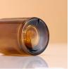 Buy cheap New Luxury Cylinder Shape Amber Spray Glass Bottle 30ml 50ml 100ml Cosmetic Amber Perfume Bottle With Round Wooden Lids from wholesalers