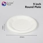 Disposable Biodegradable Corn Starch Snack Cake Plates Eco- friendly Round Trays