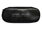 Professional Double Zippers Makeup Brush Bag Large Capacity Black Cosmetics