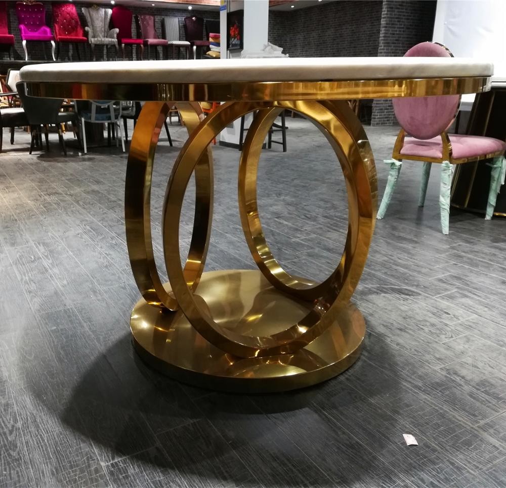 SS Base Marble Top Wedding Banquet Table And Chair Set