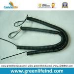 China Factory Supply Solid Black Long Spiral Coiled Lanyard Retainer