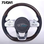 Custom Wooden Steering Wheel Mercedes Benz Black Smooth Leather
