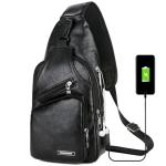 USB Charging Chest Bag With Headset Hole Men'S Single Strap Anti Theft