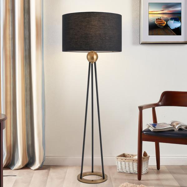 Buy cheap American Retro Floor Lamp For Living Room Black Fabric Shade Nordic Villa Hotel Hadley Floor Lamp(WH-MFL-147) from wholesalers