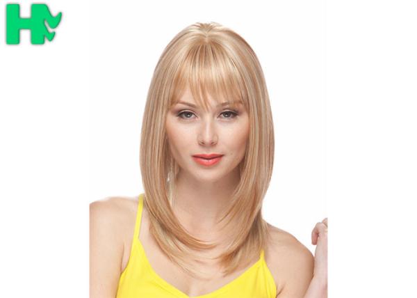 Buy cheap Machine Made Natural Looking Synthetic Bob Wigs Natural Straight Blond Female Wigs from wholesalers